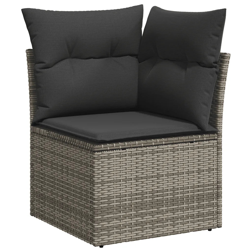 Set Divani da Giardino 7 pz con Cuscini Grigio in Polyrattan 3326895