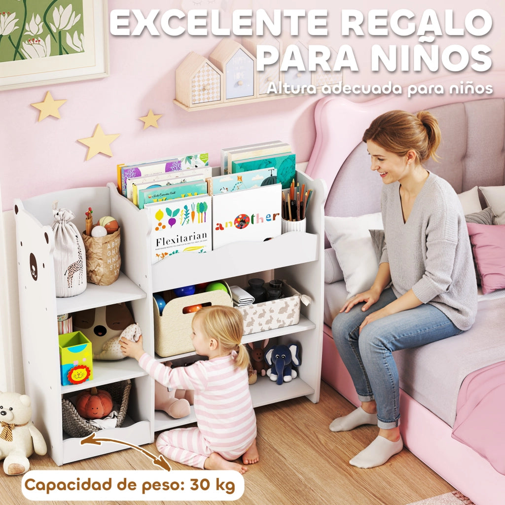 Libreria per bambini con ripiani aperti e scomparti ¨C Zephmum ¨C Bianco