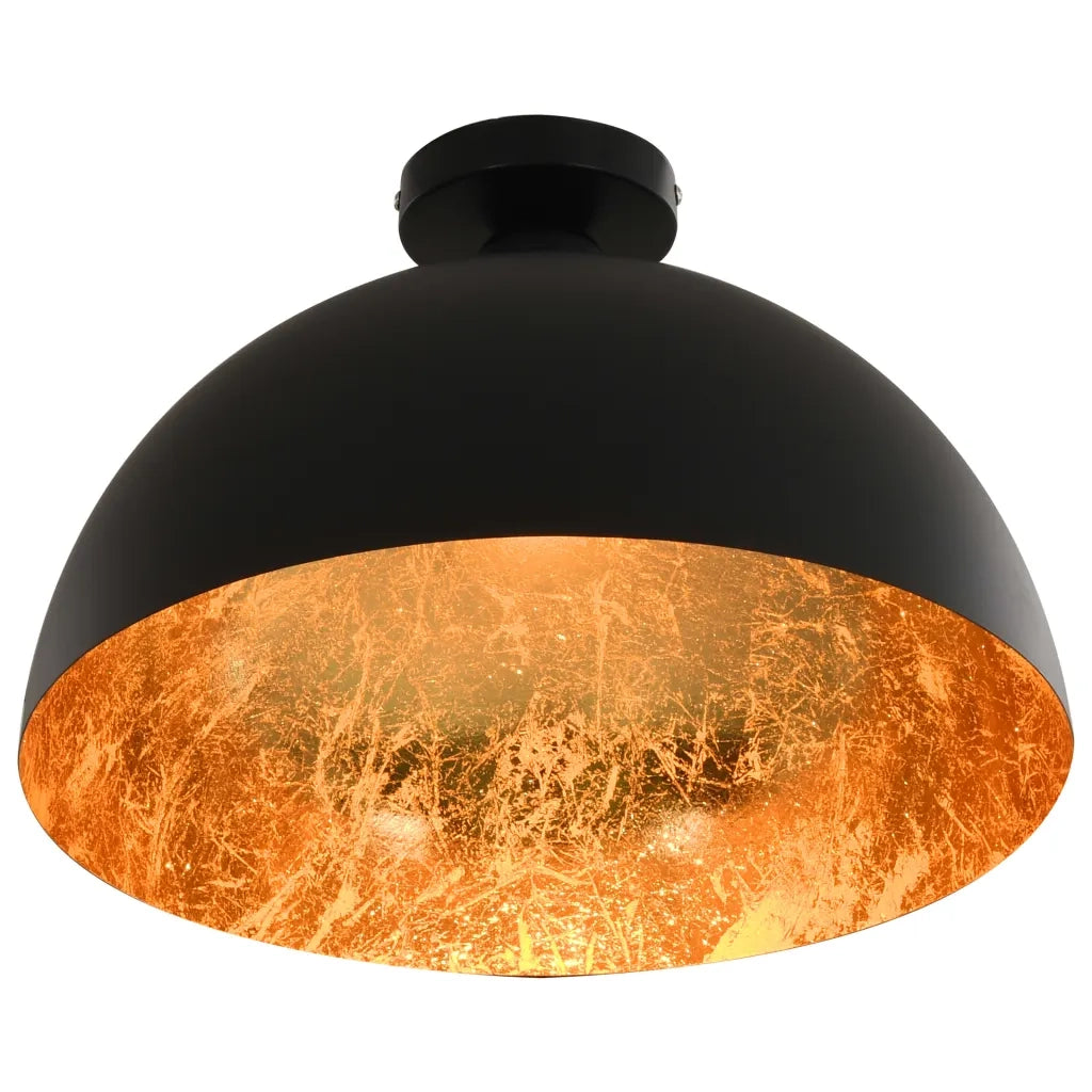Set di 2 plafoniere semi-sferiche moderne per uso residenziale 35 x 17,5 cm in metallo nero 02_0045977