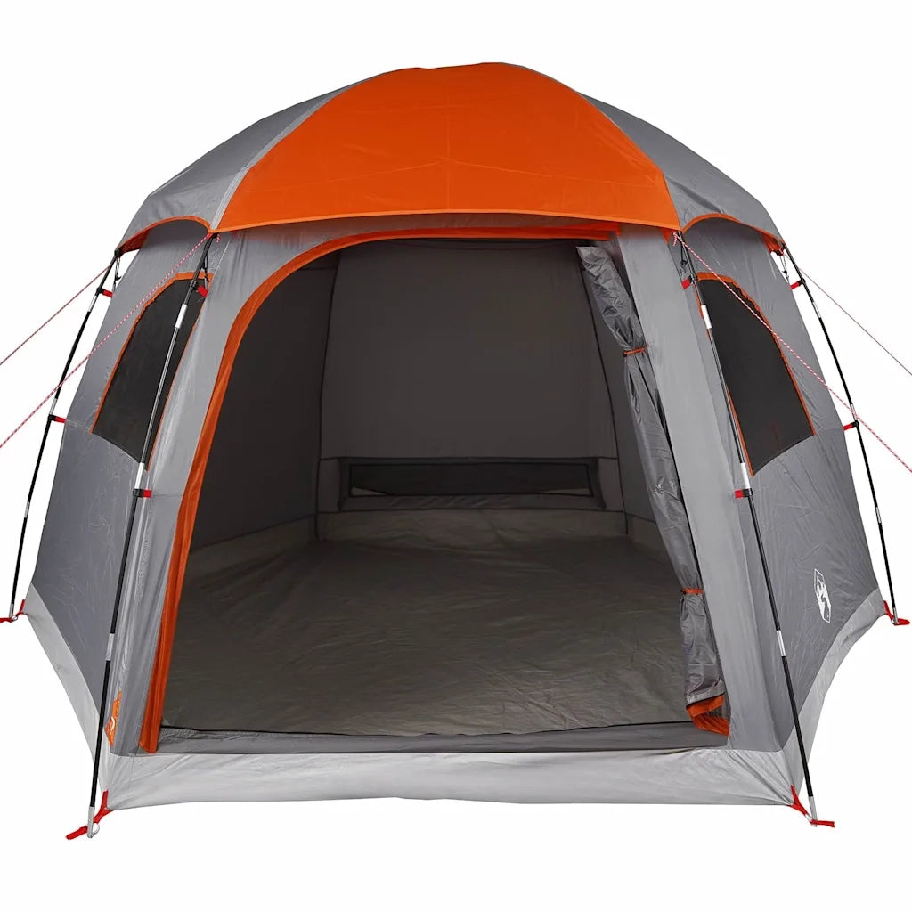 Tenda Familiare Igloo 6 Persone Grigia Arancione Impermeabile