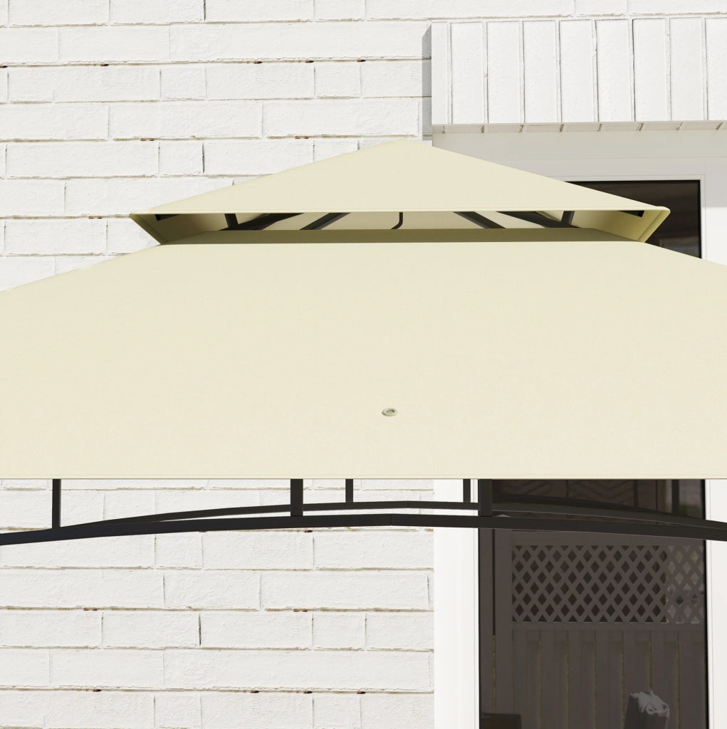 Gazebo per barbecue in acciaio beige 240 x 150 x 257 cm
