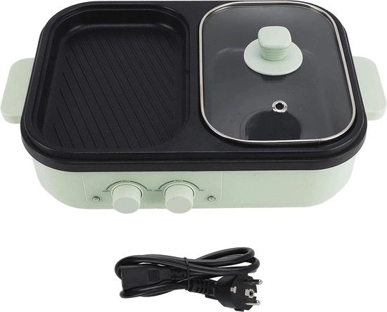 Cottura Elettrica Multifunzionale 1300 W Progettata per un Design Compatto e Salute Frittura e Arrosto Cottura e Hot Pot - Alimentatore EU 220V