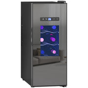 Cantinetta vino 12 bottiglie 30L termoelettrica silenziosa con porta in vetro display digitale e luce LED nero