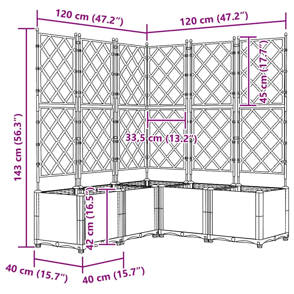 Vaso da giardino 5 pz-Set di 5 Fioriera da Esterno-Contenitore per Piante Bianco 120 x 120 x 143 cm Acciaio