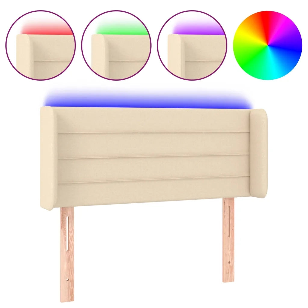 Testiera a LED Crema 83x16x78/88 cm in Tessuto 3123355