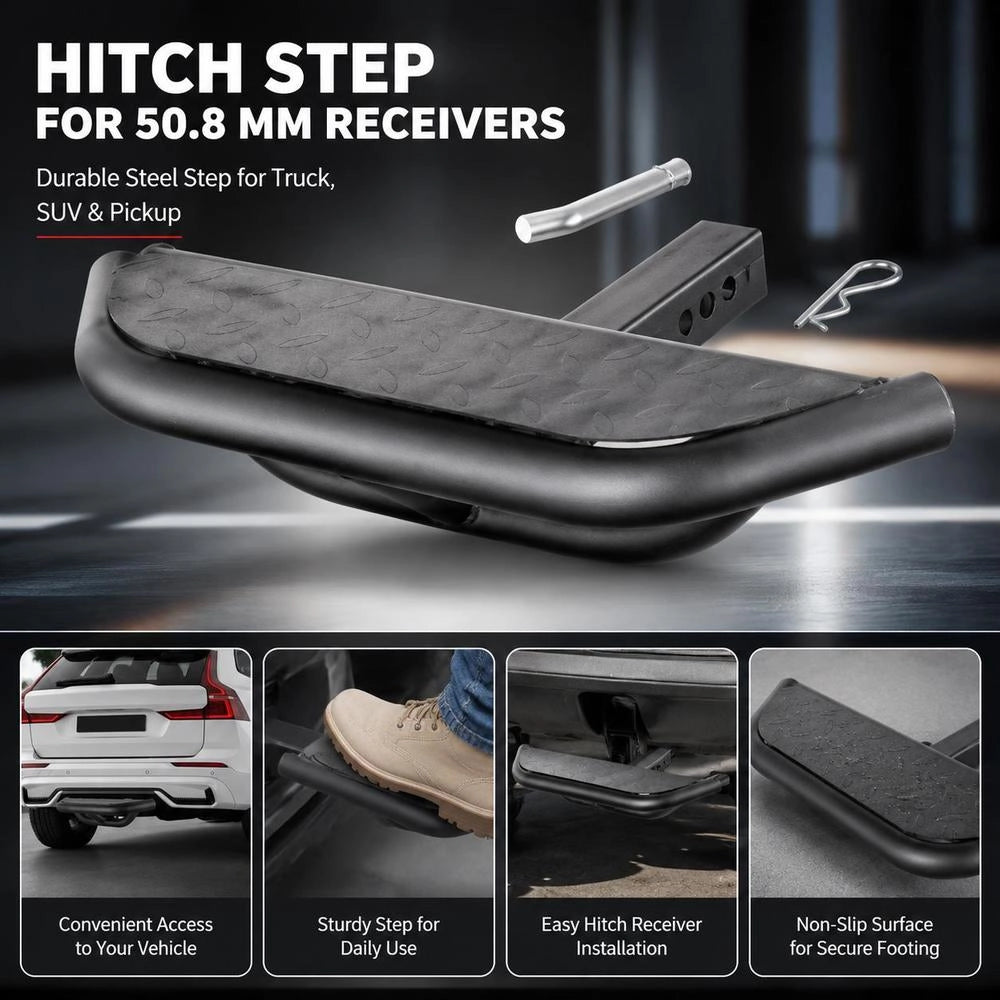 Towbar Step For 50.8 Mm Receivers, Truck-type Steel Towbar With A 158.7 Kg Load Capacity, Tailgate Towbar Step, Towbar Steps For Pickup Trucks And SUVs
