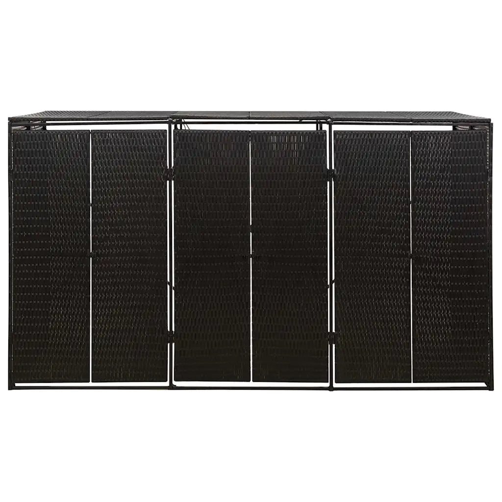Copribidone Triplo Nero 207x80x117 cm in Polyrattan 319862