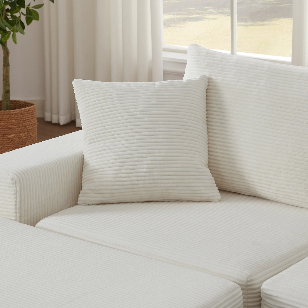 DIVANO modulare 259,5x96x80 cm bianco con base antiscivolo