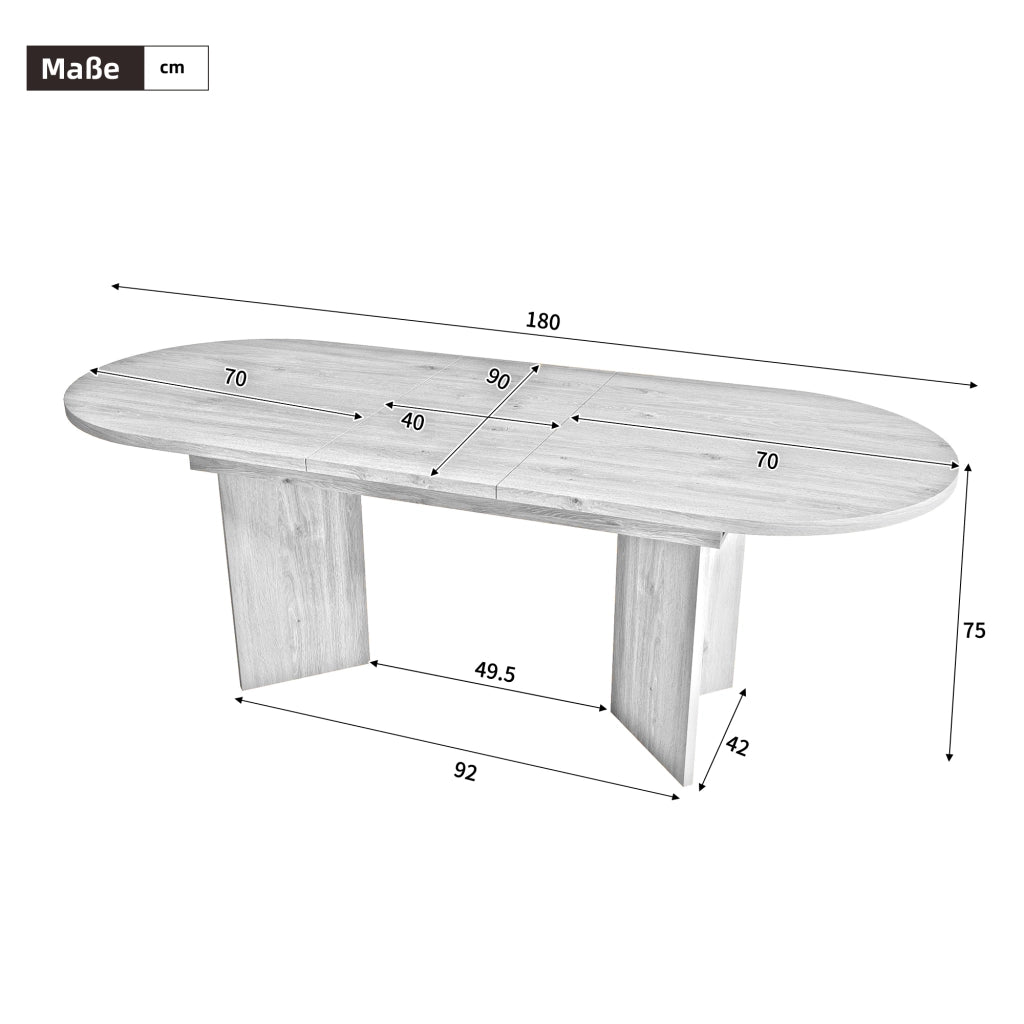 TAVOLO DA PRANZO ESTENSIBILE 180x90 cm Noce MDF