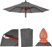Velo per parasole in legno Ø4m - antracite polyester