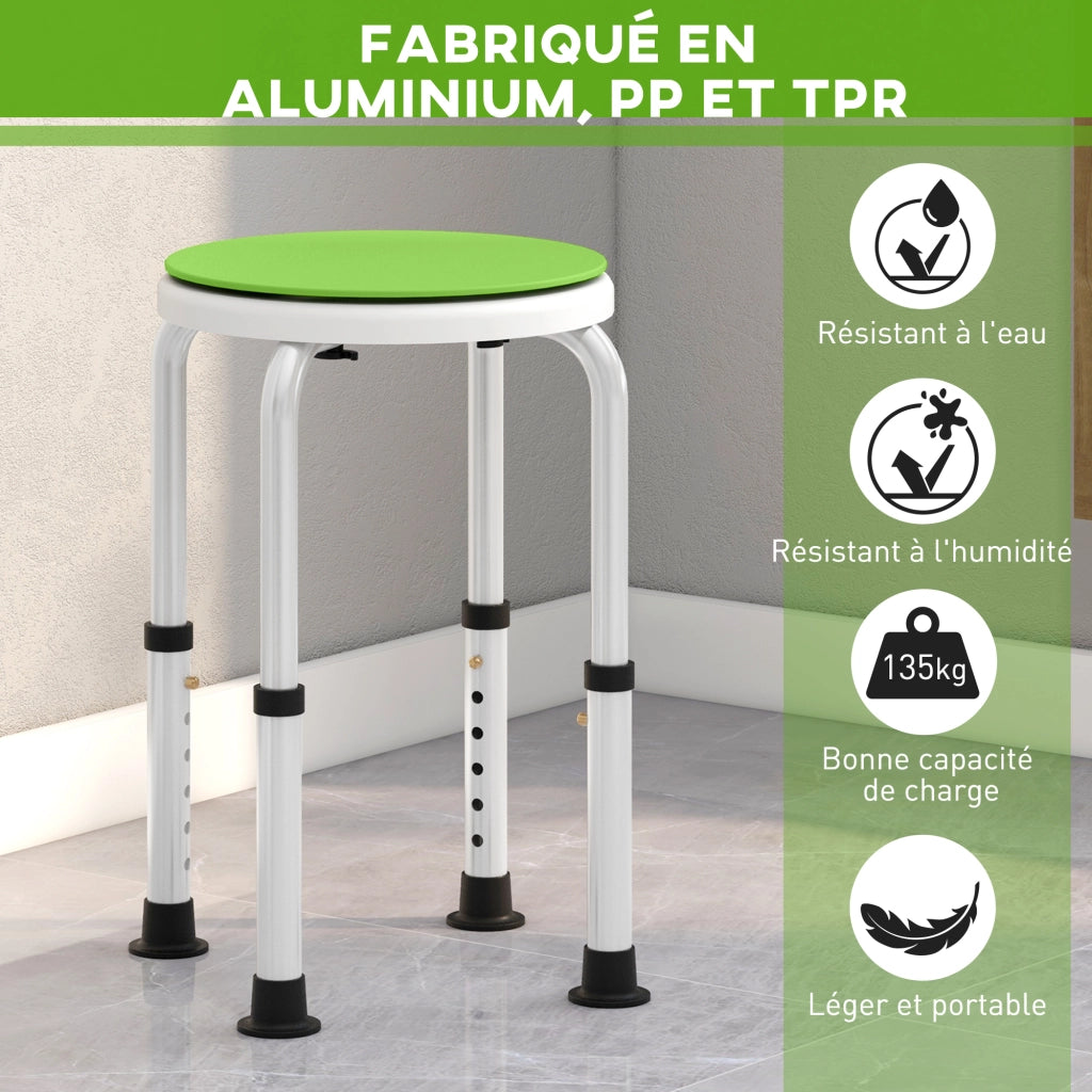 Sgabello da doccia girevole 360¡ã ¨C Xylo ¨C alluminio antiscivolo altezza regolabile