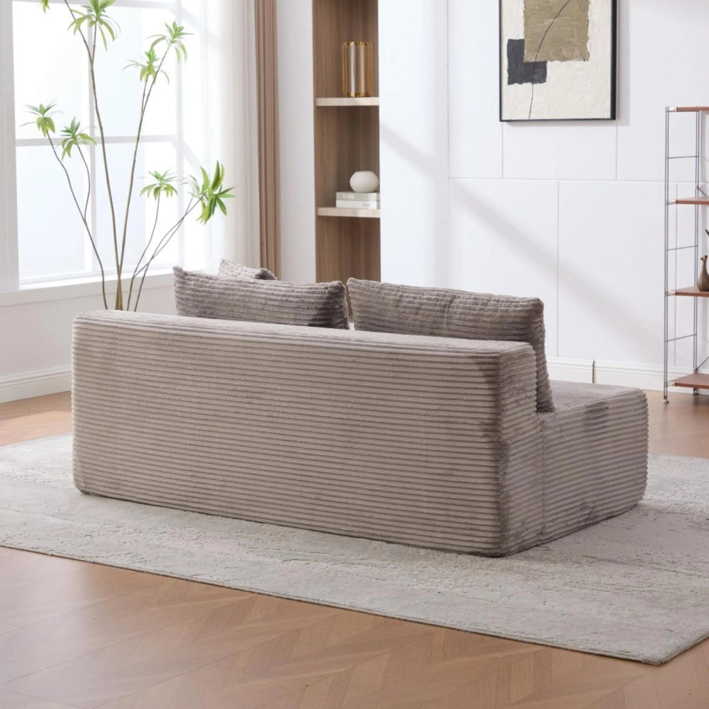 Divano modulare, divano compatto, tessuto chenille, schiuma ad alta elasticità 30D, base antiscivolo, 2 posti, grigio