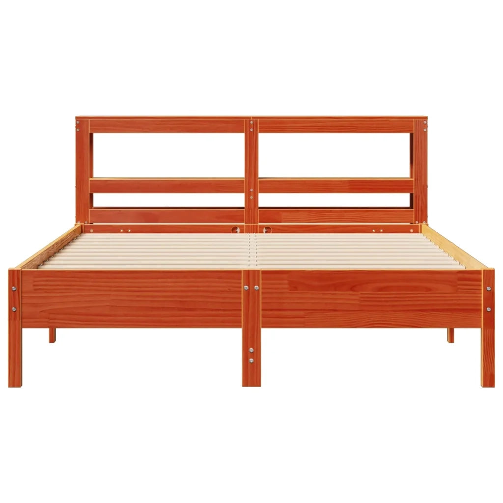 Letto senza Materasso Marrone Cera 150x200 cm in Legno di Pino 3306146