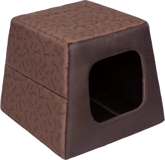 Cuscino per Animali in Forma di Piramide, Miele chiaro con Osso - Piccolo 800g