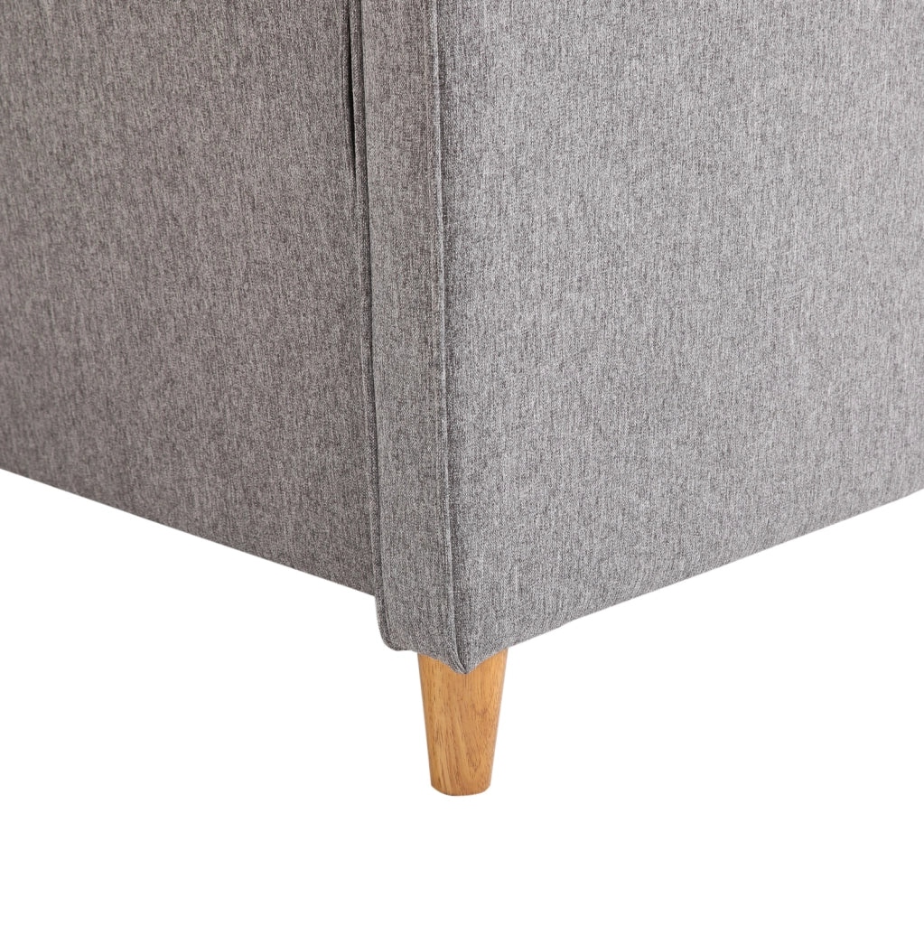 Divano 2 posti 141x70x78 cm in lino grigio chiaro, cuscini sfoderabili