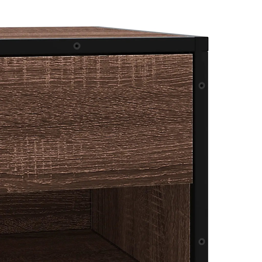 Panca Portaoggetti Rovere Marrone Legno Multistrato e Metallo