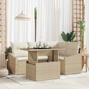 Set Divano da Giardino 5 pcs Beige e Crema polyrattan 3348997