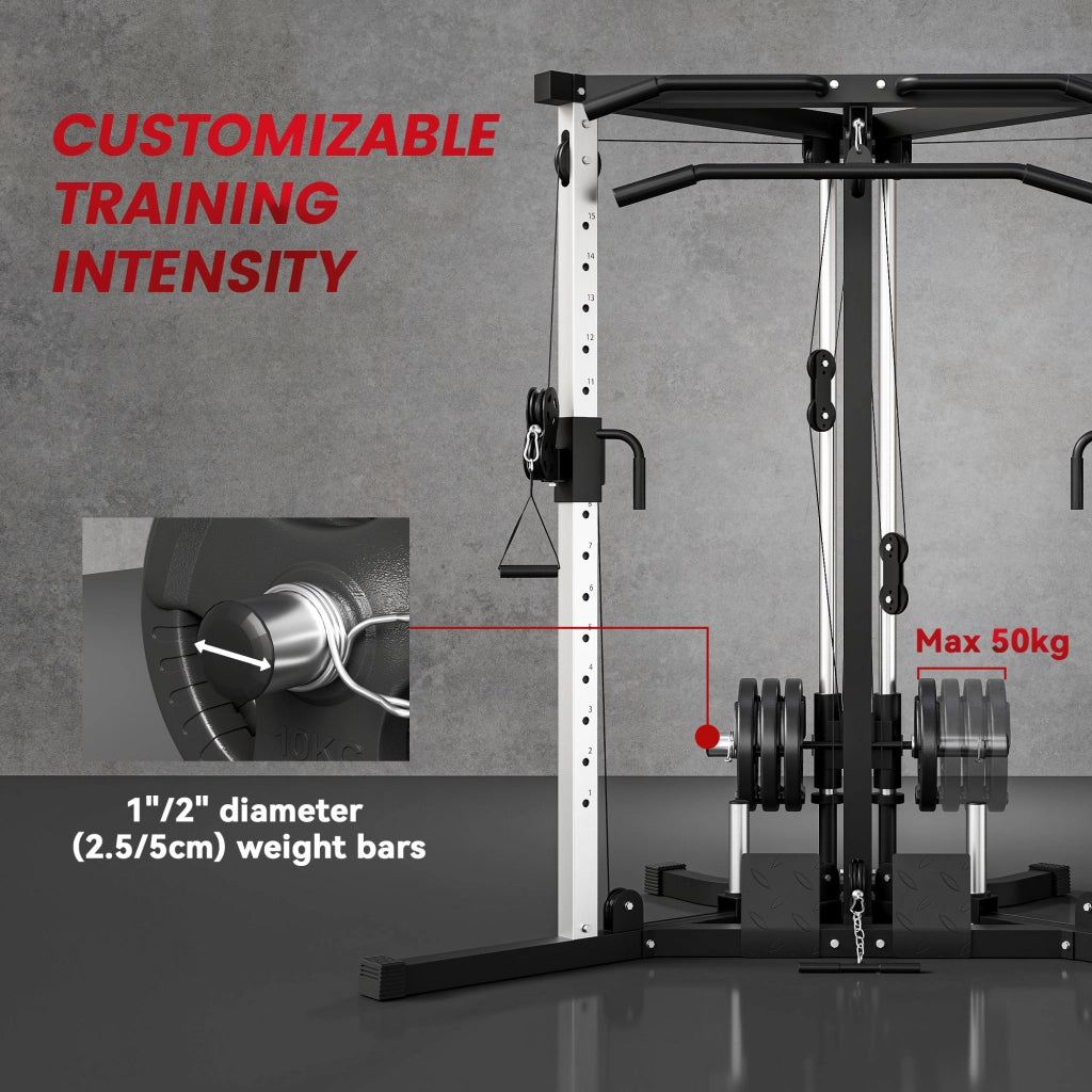 Stazione Fitness Multifunzione ¨C Xylo ¨C Acciaio Nero 170x139x200 cm