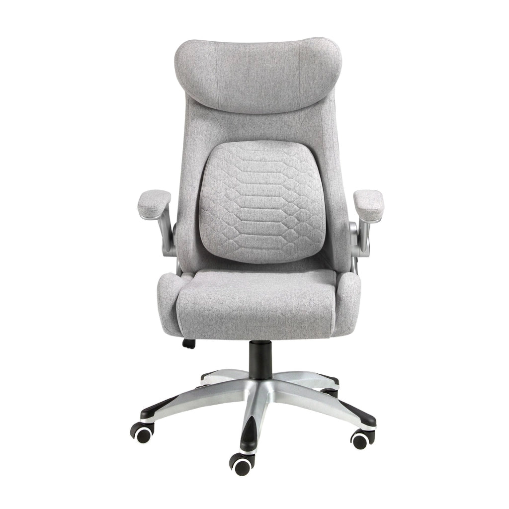 Sedia girevole da ufficio in tessuto grigio