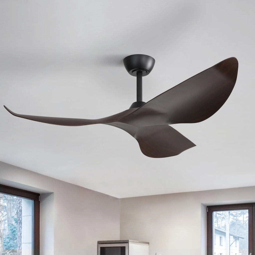 VENTILATORE DA SOFFITTO Reversibile 96 cm Nero in ABS senza illuminazione