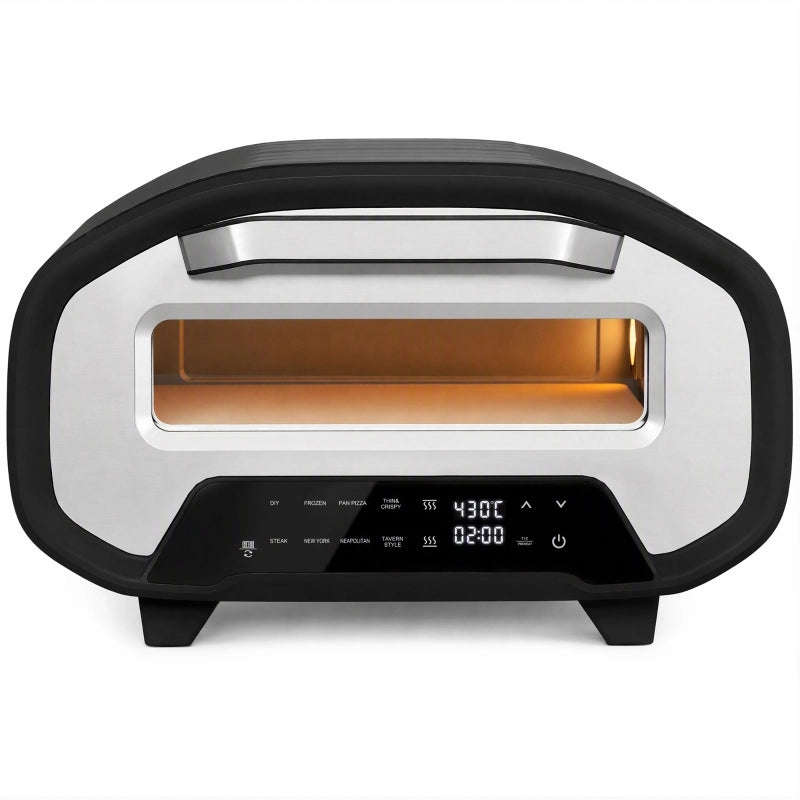 Forno per pizza da interno, forno elettrico per pizza da 30 cm con 8 programmi, 430 ¡ãC, timer, pietra refrattaria, 2200 W