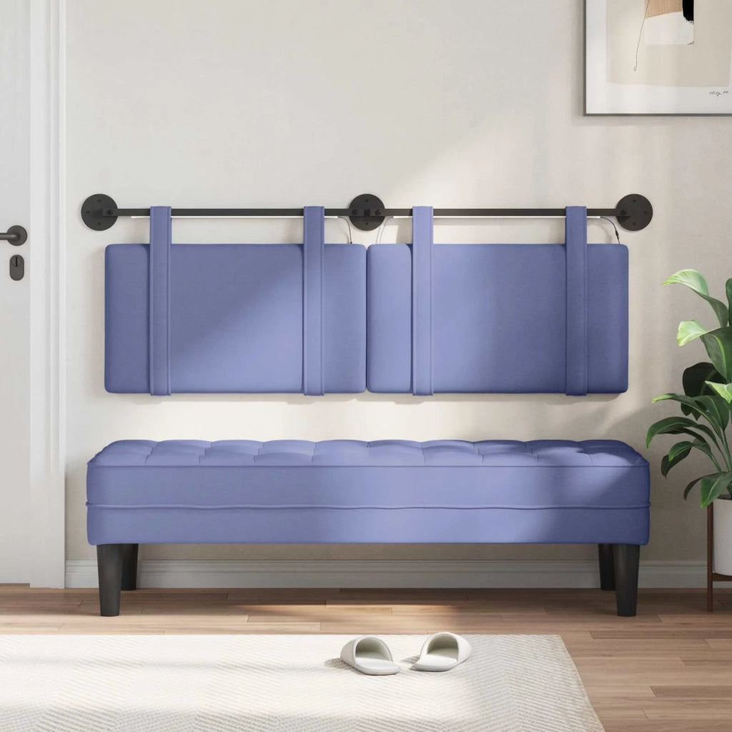 Testiera sospesa Con luce LED Blu jeans Tessuto 3423918