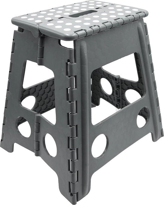 Stappatrice pieghevole - stabile e 39 cm alta - grigia - in plastica