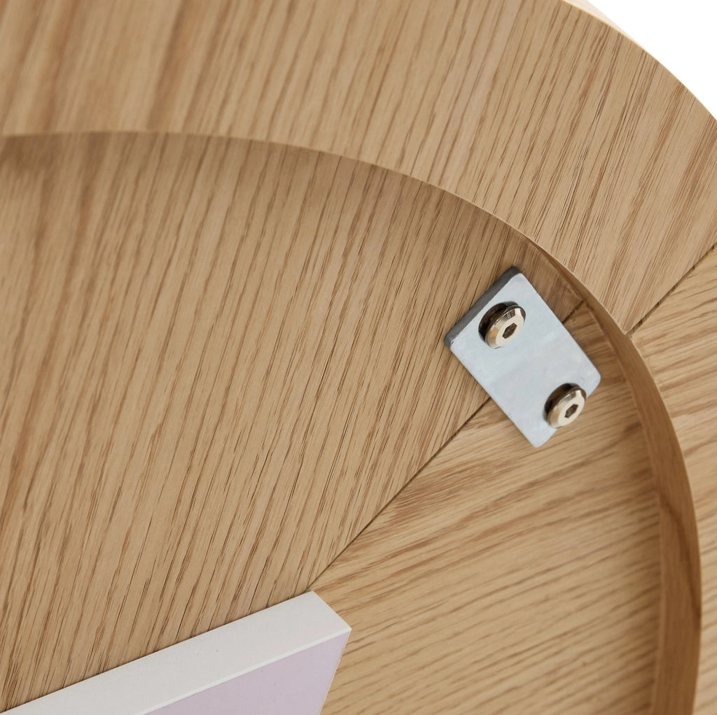 Tavolo da pranzo rotondo in MDF 100 cm con piano suddiviso in 4 segmenti e gambe cilindriche con supporto metallico