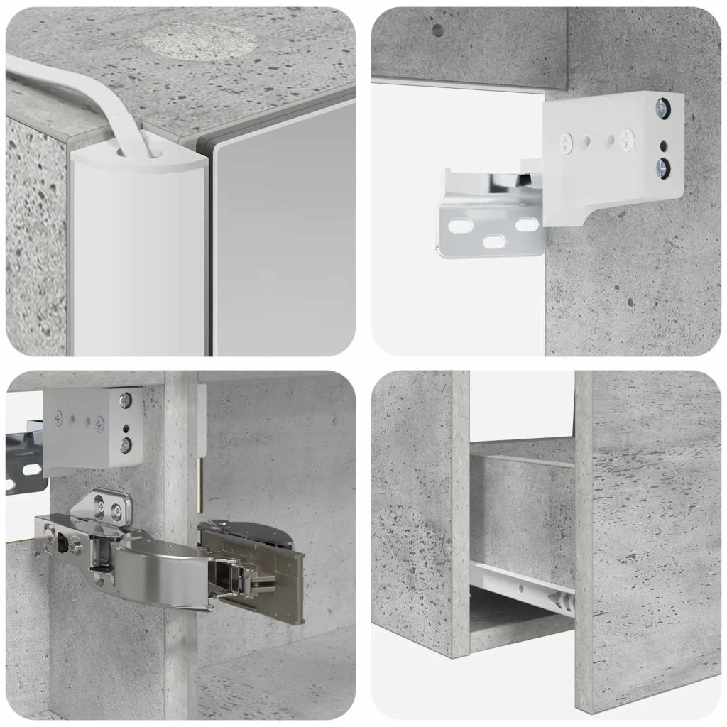 Set di mobili per il bagno 5 pz Grigio Cemento 3406890
