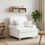 Poltrona XL con Cuscini Bianco Tessuto 42043493