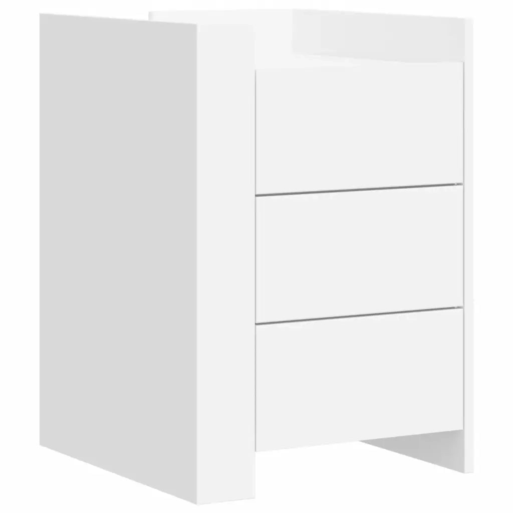 Comodino-Tavolino da notte Bianco 45x50x65 cm in Legno Multistrato