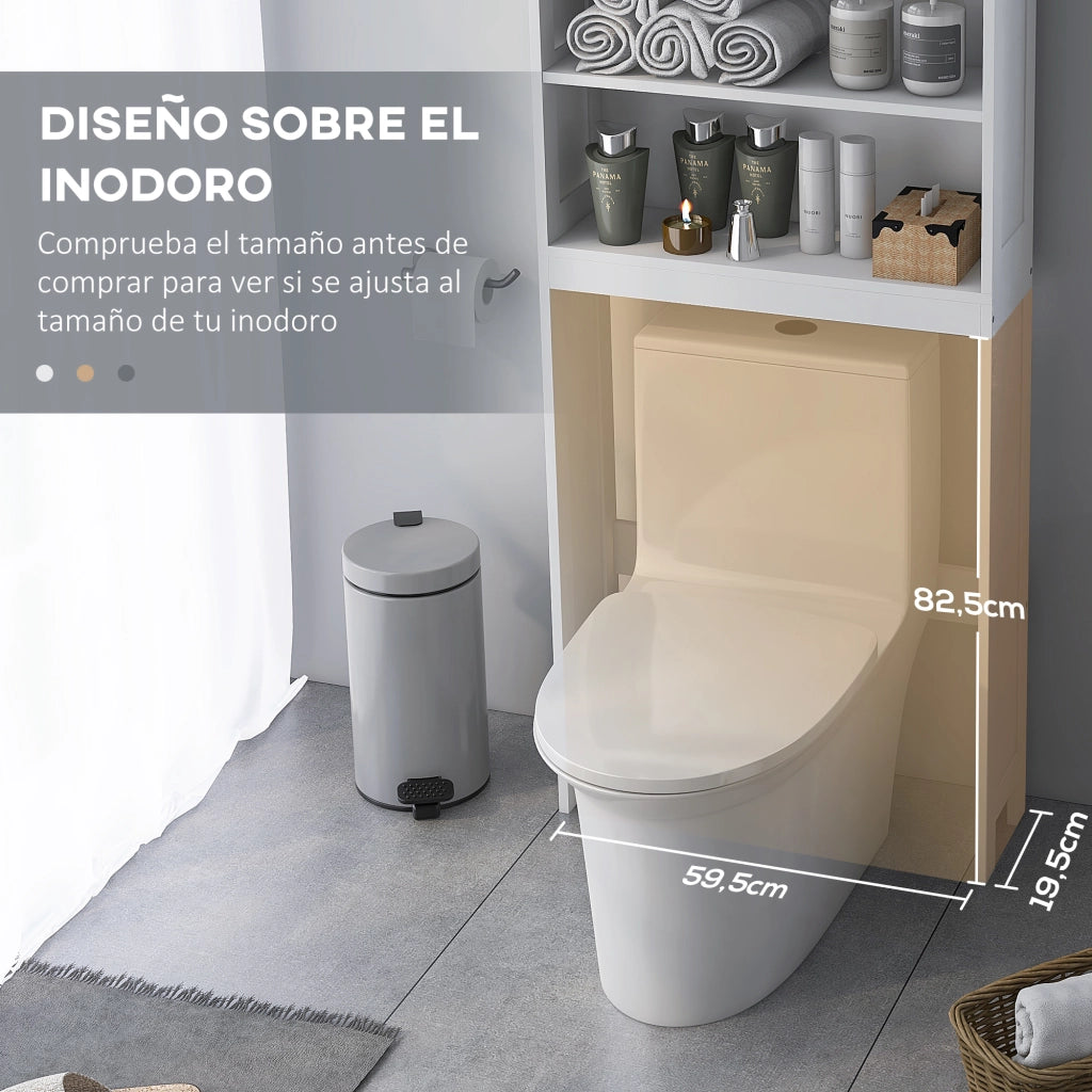 Mobiletto Sospeso per Bagno con 2 Ante e Ripiano Regolabile ¨C Minimal ¨C 66x23x178 Bianco