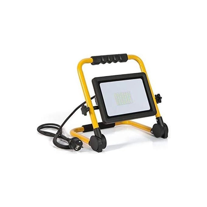 Fanton FME62672 Proiettore LED Portatile 50W 4000lm 4000K IP44 con Supporto e Cavo 3m colore Giallo-Nero