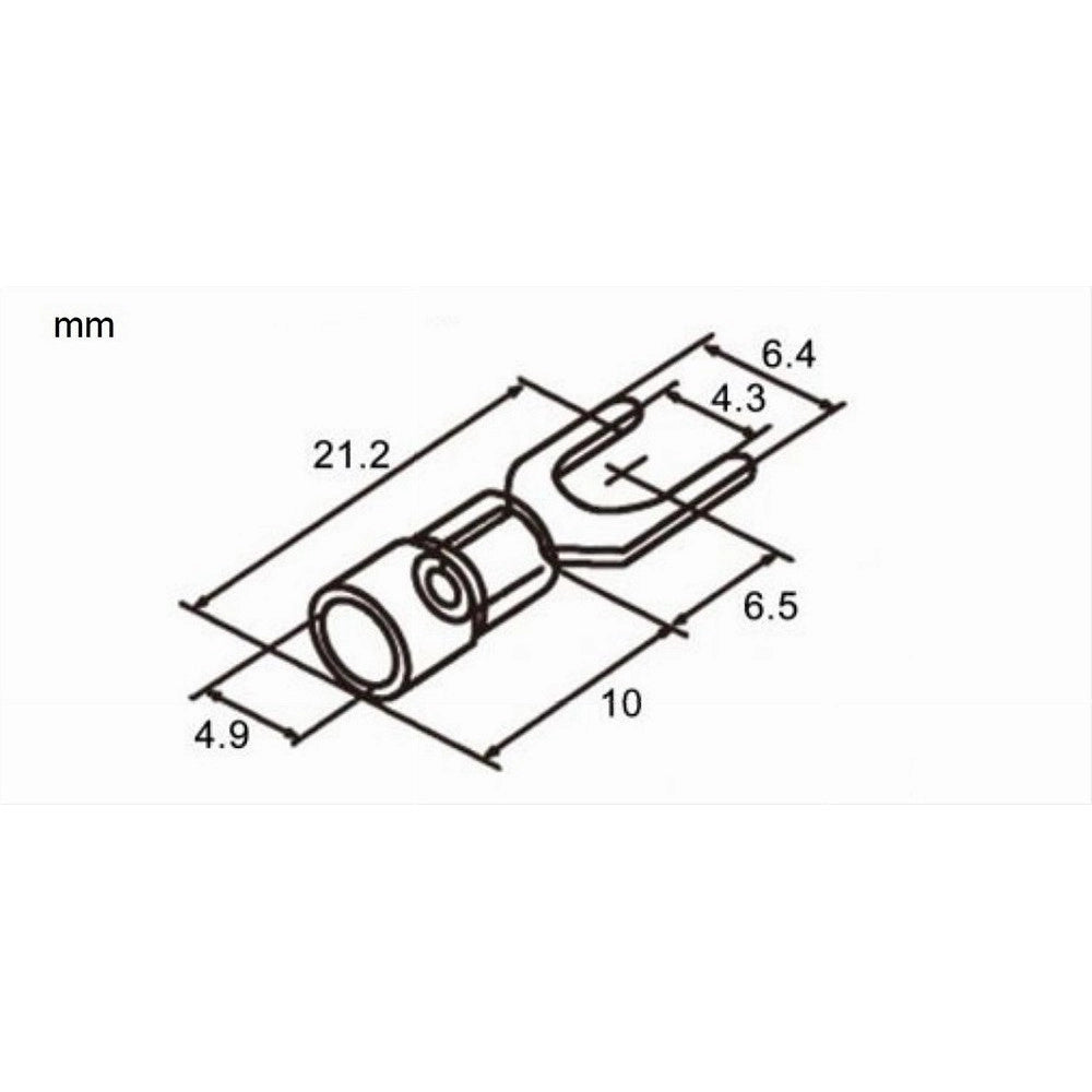 Trade Shop - Set 100pz Capicorda A Forcella A Crimpare Per Cavi 1.5-2.5 Mm² Isolato M4 Sv2-4 -