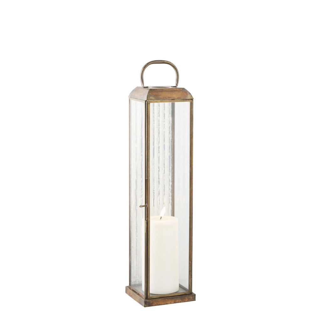 Lanterna Herslev, Ottone, Vetro, 12x12x49 cm