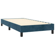 Letto singolo | Letto per adulti | Letto a Molle con Materasso e LED Blu Scuro 90x190cm in Velluto