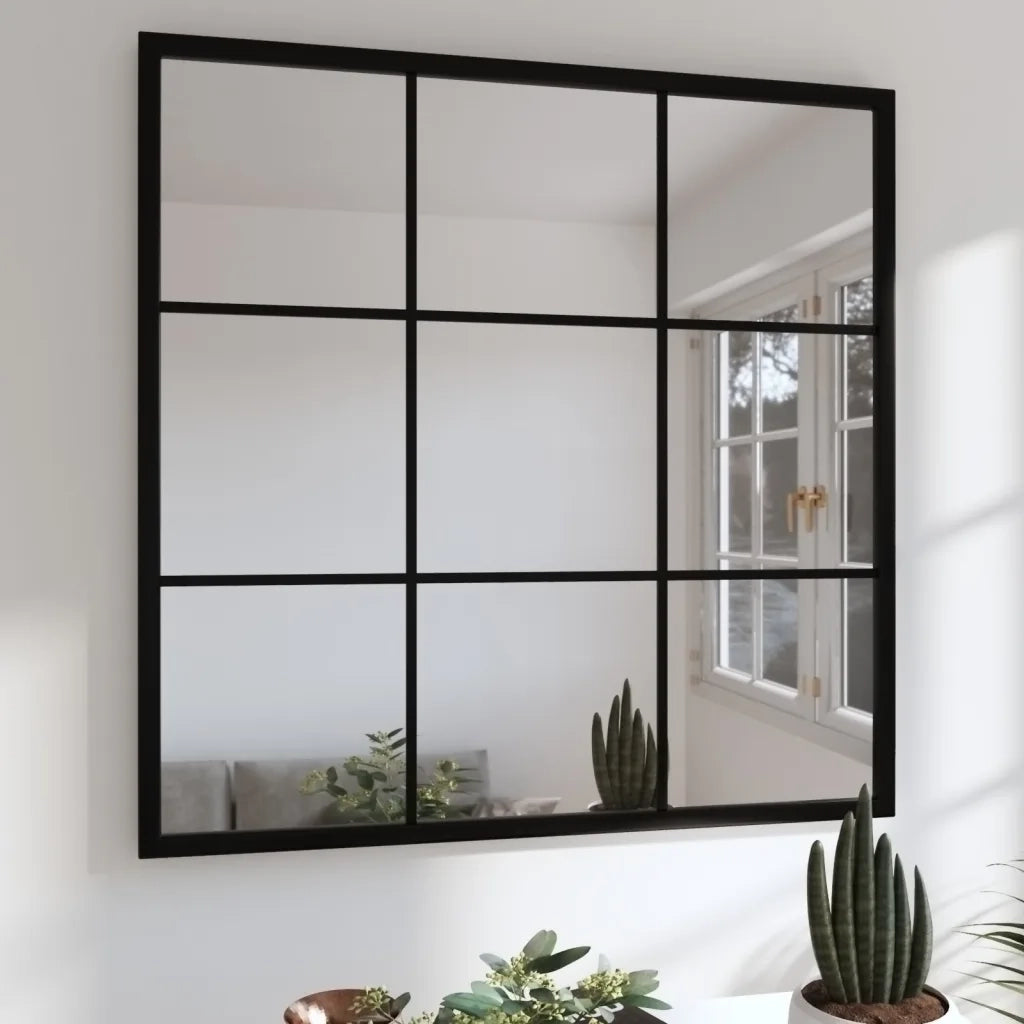 Specchio da Parete | Specchio decorativo Nero 60x60 cm in Metallo