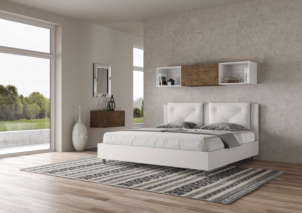 Letto Matrimoniale Large 180x190 cm Senza Rete Appia Bianco