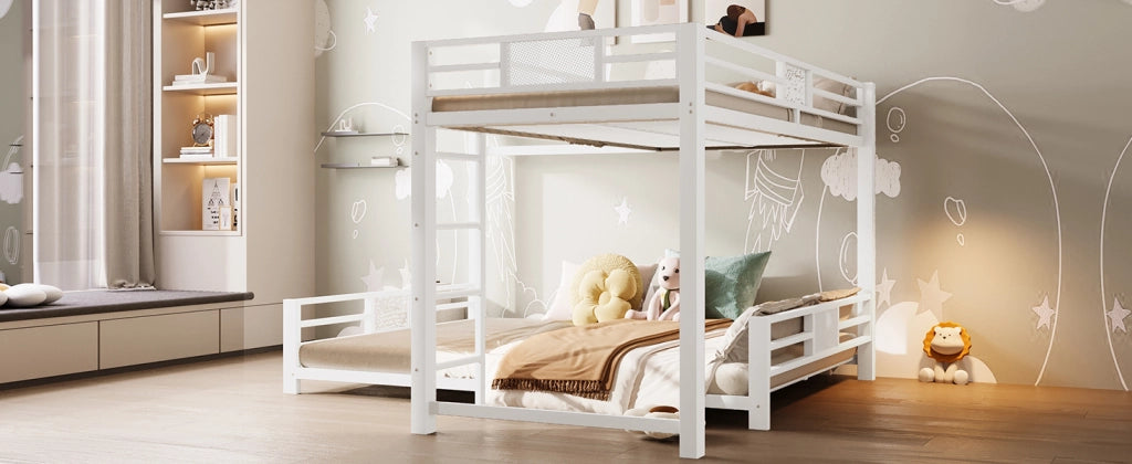 letto a castello in metallo bianco 204 x 204 cm