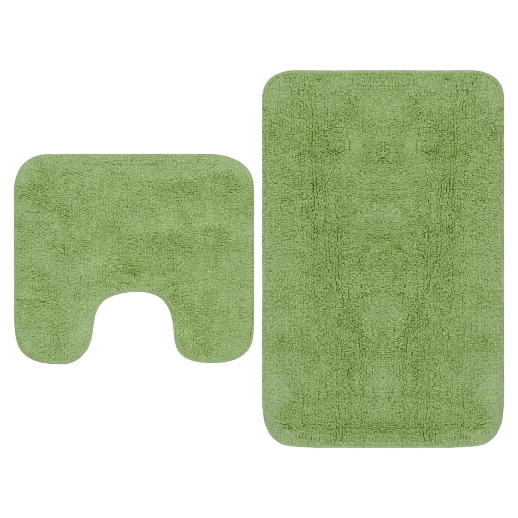 Set di 3 tappeti da bagno in tessuto verde 02_0005757