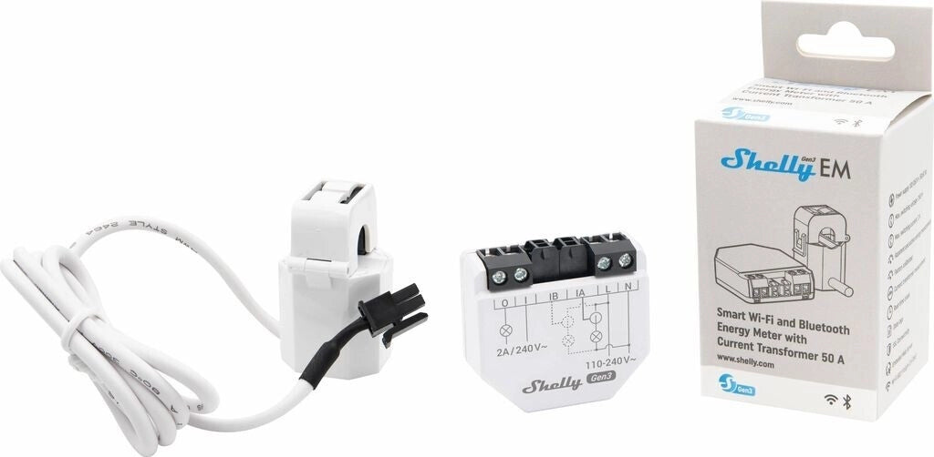 Shelly EM Gen3 con Pinza 50A - Misuratore Energia Wi-Fi