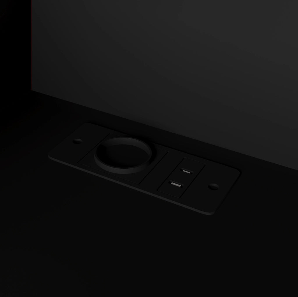 Letto a soppalco gaming 90x200 cm con scrivania; armadio; LED e USB nero e rosso HOMVRA