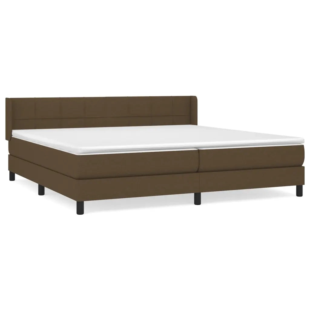 Giroletto a Molle con Materasso Marrone Scuro 200x200cm Tessuto 3129740