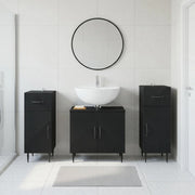 Set di armadietti da bagno in 3 pezzi HAARLEM Nero 3418018
