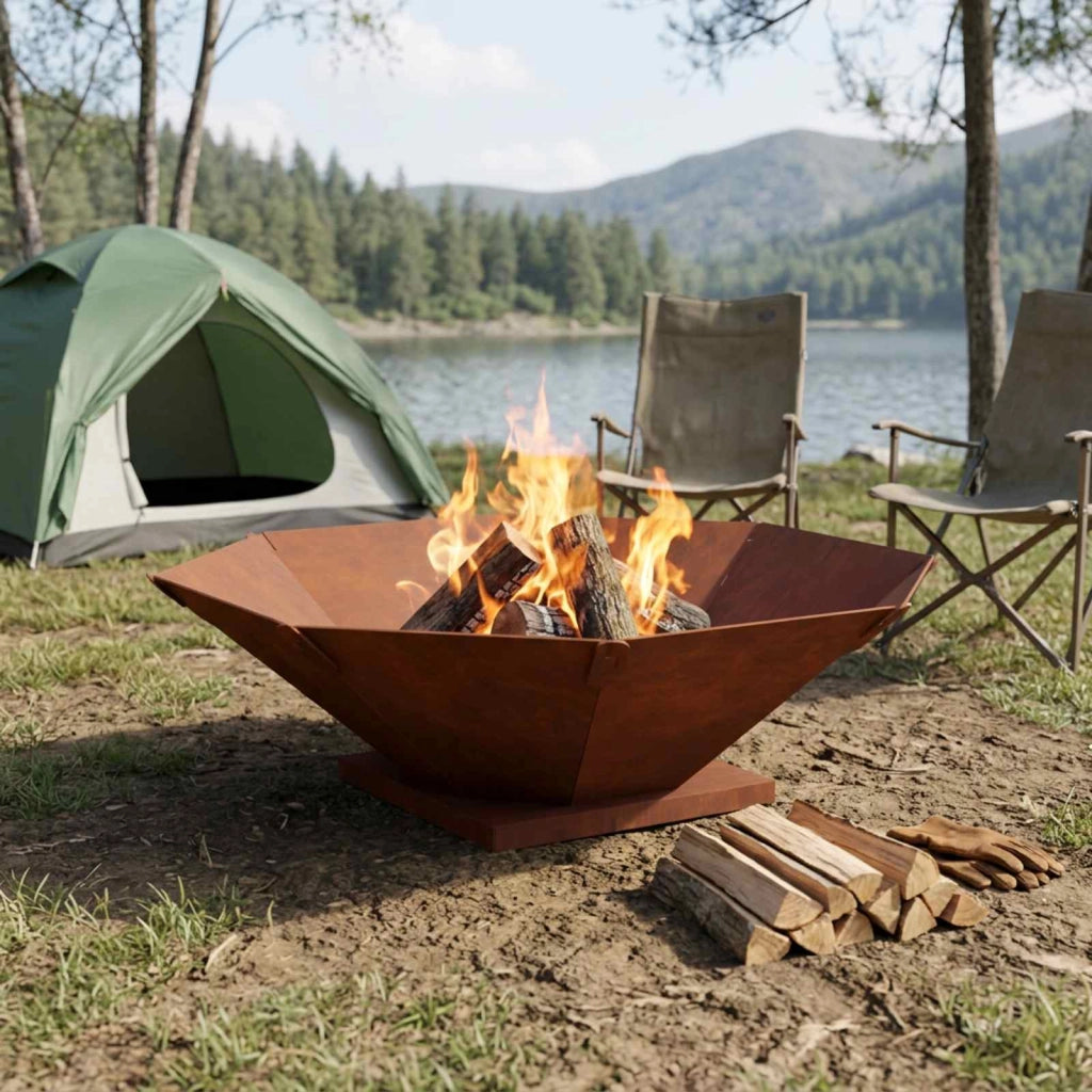 Focolare Ruggine 70,5 x 70,5 x 21,5 cm Acciaio Corten 8012609