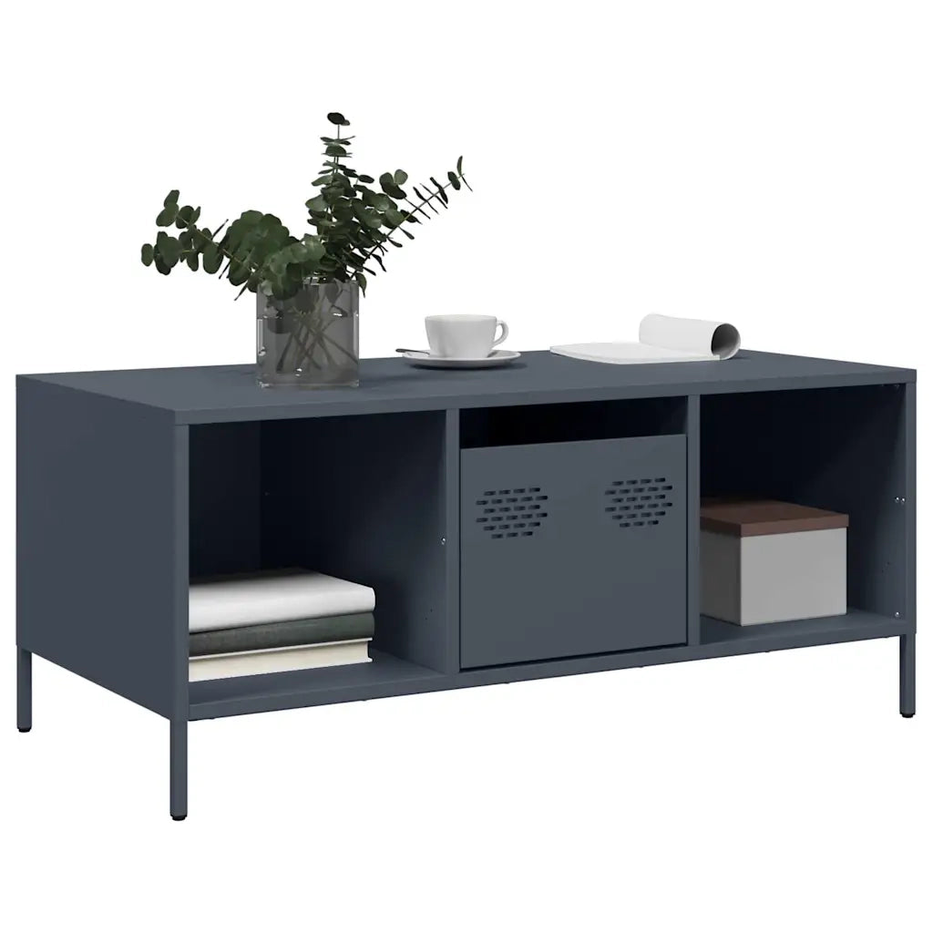 Tavolino Antracite 101,5x50x43,5cm in Acciaio Laminato a Freddo 851276