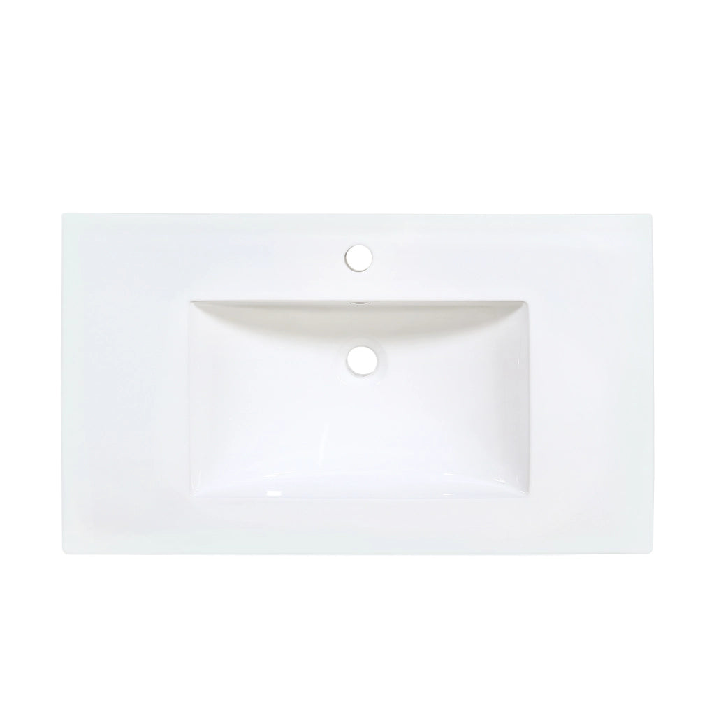 Mobile bagno sospeso 81 cm con lavabo in ceramica, illuminazione LED regolabile e design a onde, colore verde, senza miscelatore