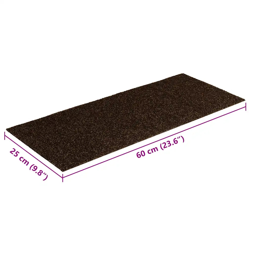 Tappetini per scale autoadesivi 15 pz 60x25 cm marrone rettangolari 326918