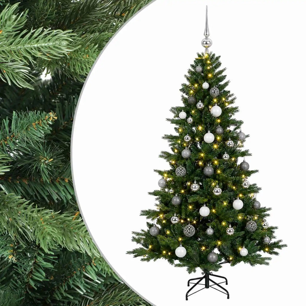 Albero di Natale artificiale con palline 120 cm 150 LED 3466151