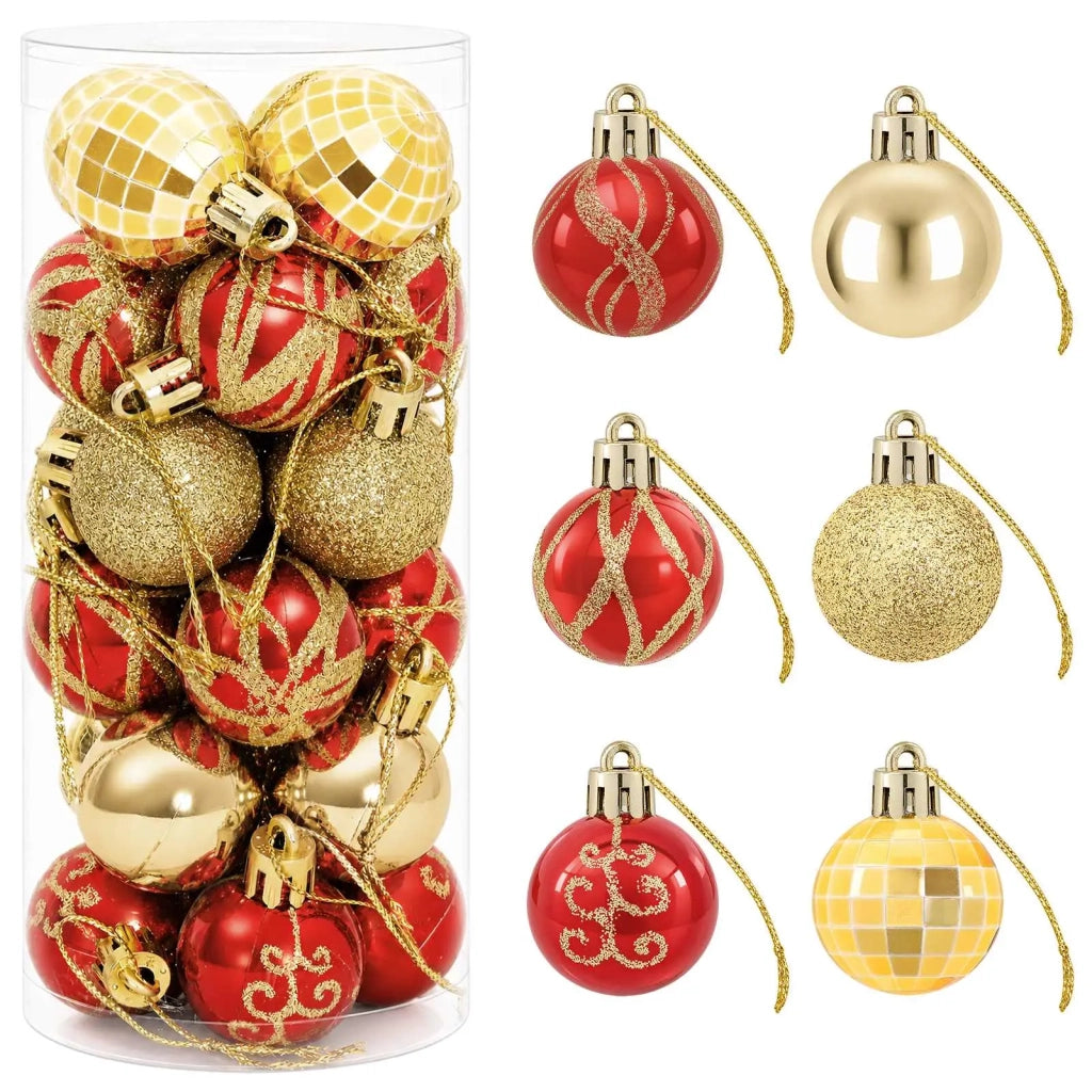 Set di Palline di Natale 72 pz Oro e Rosso Ø 3 cm Plastica 42053247